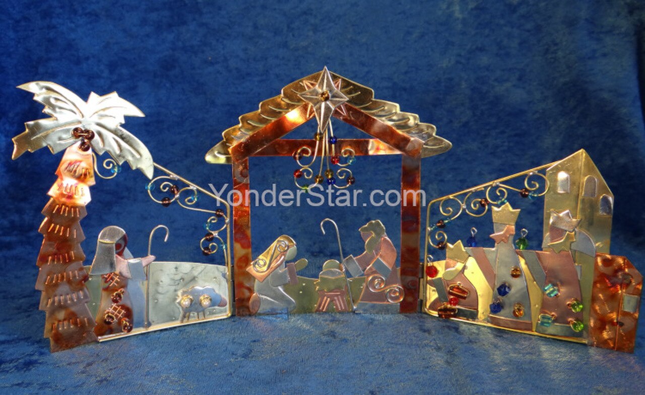 Metalwork Nativity from Thailand